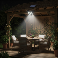 Nouvelle lampe solaire LED étanche 350Lm avec détecteur de mouvement, du crépuscule à l'aube, pour jardin, projecteur mural avec télécommande pour porche