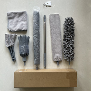 Kéo Dài Thép Không Gỉ Cực Khăn Lau Bụi Với Lông Xử Lý Xe Làm Sạch Bàn Chải Có Thể Thu Vào Bụi Hộ Gia Đình Khăn Lau Bụi Cho Làm Sạch - Product Image 4