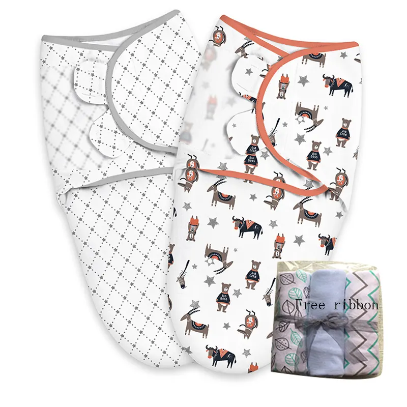 ห่อง่ายห่อผ้าฝ้ายถักเด็กห่อทารกแรกเกิดสวมใส่พันนอนกระสอบ