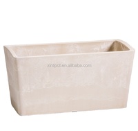 Pots et jardinières de jardin en plastique respectueux de l'environnement rectangulaires courts à l'aspect ciment