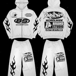 Sudadera Informal de Alta Calidad 100% Algodón, Estilo Vintage, Desgastada, Lavada al Ácido, con Estampado de Logotipo Personalizado, Transpirable - Product Image 1