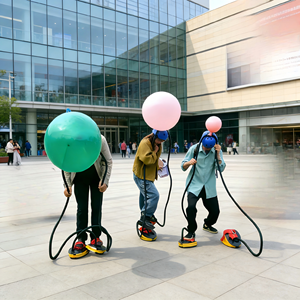 Jeu gonflable de pédalage géant amélioré 2025 pour enfants, activité de team building en extérieur - Product Image 1