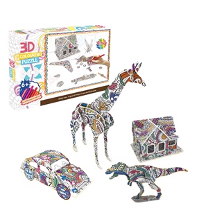Nhà Sản Xuất OEM ODM DIY Quà Tặng Đồ Chơi Phức Tạp Động Vật Nhà Xe Eps Giấy Mô Hình Màu Sắc Trong Bọt Với Màu Sắc Bút 3D Giấy Câu Đố - Product Image 1