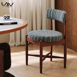 Silla de Comedor Tapizada de Estilo Nórdico para Hotel o <span class=keywords><strong>Restaurante</strong></span>, Silla de Madera con Estructura de Tela para Sala de Estar, Mueble de Lujo - Product Image 2