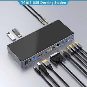 13in1 USB3.0 Displaylink การเชื่อมต่อ OEM สถานีเชื่อมต่อสากล HDM I DVI จอภาพคู่ 2K สําหรับหน้าต่าง S Chrom E <span class=keywords><strong>Mac</strong></span> <span class=keywords><strong>OS</strong></span> - Product Image 2