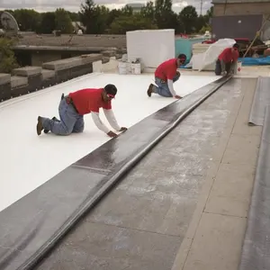 หลังคากันน้ําแบบมีกาวในตัวสีขาว 1.5 มม. 60mil หลังคาเมมเบรน EPDM