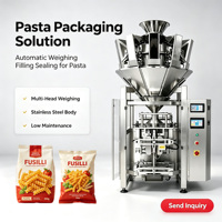 Machine d'emballage verticale automatique multi-têtes pour pâtes en spirale, macaroni, penne, et autres pâtes en sachet