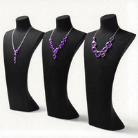 FADELI Présentoir de Luxe Personnalisé en Microfibre pour Bijoux, Vitrine de Magasin de Bijoux, Modèle de Buste Courbé pour Colliers, Taille 116