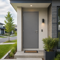 Pintu Geser Otomatis Aluminium Thermal Break untuk Villa Modern, Pintu Masuk Depan Eksterior Berinsulasi Berkinerja Tinggi