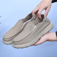 Chaussures décontractées pour hommes en toile unie, style mocassins respirants et antidérapants, idéales pour le printemps et le quotidien
