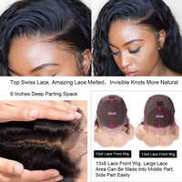 Peluca de Cabello Humano Virgen Brasileño con Frente de Encaje Yaki HD 13x4 al por Mayor, Peluca con Frente de Encaje sin Pegamento, Estilo Lacio Rizado para Mujeres Negras