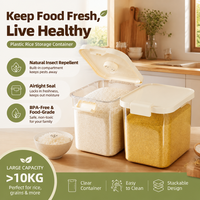 Contenedor de Almacenamiento de Arroz de Plástico Grande de 20 Libras, Estilo Nórdico, Sellado, a Prueba de Insectos y Humedad, para Uso Doméstico