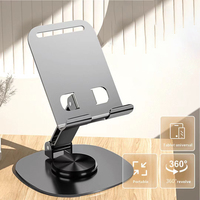 Support de téléphone portable en métal tendance pliable pour iPad Xiaomi Support de boîtier de tablette Rotation à 360 ° Support réglable bureau de téléphone portable