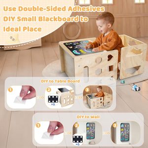Juego de Mesa y Silla para Niños, Juego de Mesa y Silla de Madera para Niños de <span class=keywords><strong>1</strong></span> a 3 Años, con Pizarra - Product Image 4