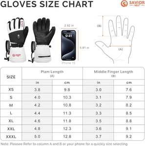 Ricarica rapida batterie ricaricabili elettriche Touchscreen impermeabile Bluetooth App snowboard guanti da pattinaggio su ghiaccio guanti riscaldati - Product Image 4