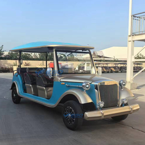 Voiture de tourisme électrique vintage bleu ciel 11 places haute performance à prix bas et forte performance pour usage en groupe en station balnéaire ou lors de mariages - Product Image 1