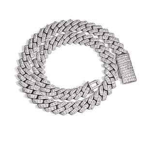 Custom 18MM Miami Cuban Link Chain VVS Moissanite Lab Diamond Look Iced Out Hip Hop <b>Statement</b> <b>Necklace</b> for Men - Product Image 1