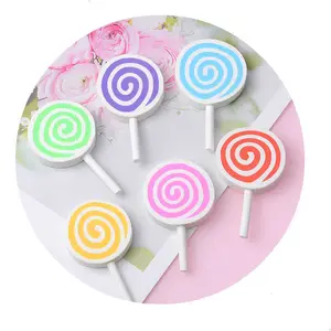 Kawaii Lollipop Diy จี้ประดับตกแต่ง,ทำจากดินเหนียวโพลิเมอร์อุปกรณ์เสริมสำหรับโทรศัพท์มือถือ