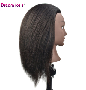 Cabeza de Maniquí de Pelo Animal para Entrenamiento de Peluquería, Maniquí Femenino para Prácticas de Salón, Cabeza de <span class=keywords><strong>Muñeca</strong></span> de Cosmetología para Corte y Trenzado de Cabello - Product Image 4
