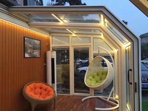 Villa in alluminio di fascia alta con struttura in vetro con struttura in alluminio e Design moderno con chiusura di apertura/chiusura mobile presenta una vita orientata al sole - Product Image 6