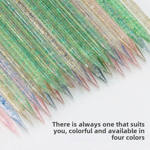 Wholesale 100pcs Multi-Functional Crystal Nail Art Manicure Set Double Sided Cuticle Pusher Dotting Pen <b>Plastic</b> Manicure Tool - Product Image 5