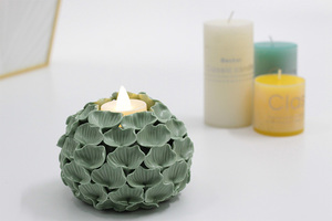 Portacandele in <span class=keywords><strong>Ceramica</strong></span> 3D Fatto a Mano a Forma di Fiore di Loto - Product Image 6
