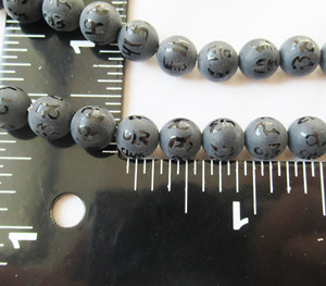 Om Mani Padme Hum <strong>Beads</strong> Matte <strong>Black</strong> Agate <strong>Bead</strong> 8mm Natural Agate <strong>Bead</strong> Spacer - Product Image 4