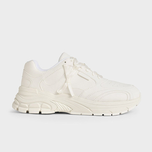 Baskets blanches à plateforme pour femmes, avec lacets en ruban, semelle épaisse, chaussures de marche décontractées, confortables pour le quotidien et les activités sportives en extérieur - Product Image 2