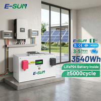 Paket Baterai LiFePO4 E-SUN 12V 24V Grade A dengan Smart BMS 100ah 150ah 200ah 280ah, Baterai Surya untuk Penyimpanan Energi Off Grid