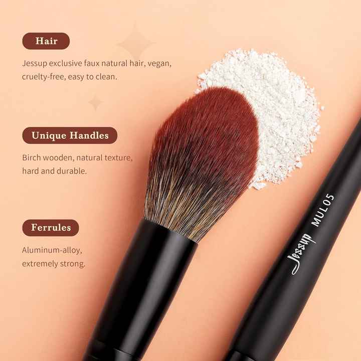 For Jessup Professional Makeup Brush Set T274 & T497 Foundation Highlighter Brushes for Face & Lips Boxed Blending Brushes