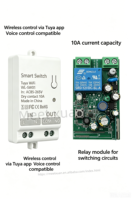 Relais de contact sec passif isolé, interrupteur intelligent WiFi Tuya 2,4 GHz AC 85-265V, capacité de charge 10A, contrôle par application et vocal