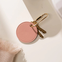 Porte-clés rond en cuir PU en gros, pendentif portable, gravure personnalisée, porte-clés gravé avec nom, cadeau personnalisé, support de clés, souvenir promotionnel
