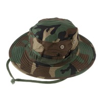 Large Camo Boonie Chapeaux Mentonnière Réglable pour Garçons Filles Outdoor Sun Protective Camping Cap Camouflage Safari Fishing Hat