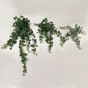 Descuento personalizado de plástico hoja de hiedra vides verde pathos colgante guirnalda de vid flores artificiales
