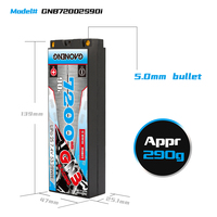 GNB GAONENG 7200MAH 7.4V 2S 90C Stick Pack 5.0mm Bullet Hard Case RC LiPo Battery 1:10 1:12 Skala Mobil Balap RC LiHV