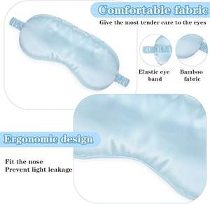 Masques de sommeil en soie, masques oculaires occultants doux pour dormir avec sangle élastique, couvre-yeux en satin pour dormir, bandeau pour les yeux - Product Image 6