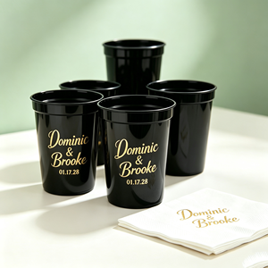 Gobelets jetables écologiques 12oz à prix abordable avec impression de logo – Gobelets en plastique pour stades, fournitures de fête, bière, et événements de Noël - Product Image 1