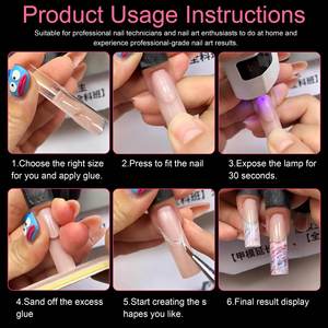 140 Moldes para Uñas Postizas Tipo Ataúd, Extensiones de Uñas para Acrílico y Gel UV, Plantillas sin Papel para Uñas Naturales Largas - Product Image 6