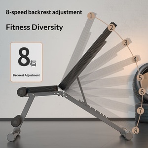 <span class=keywords><strong>Banc</strong></span> de musculation pliable en métal avec cadre en acier, multifonctionnel pour la maison, inclinable/declinable pour abdominaux et pectoraux - Product Image 4