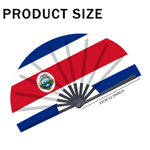 Abanicos Plegables de Bambú con la Bandera de Costa Rica al por Mayor, Abanico de Mano para Carnaval, Boda, Festival, Fiesta, Agencia de Viajes - Product Image 5