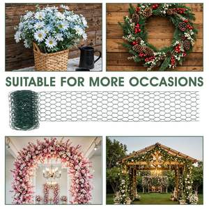 Malla <span class=keywords><strong>de</strong></span> alambre verde <span class=keywords><strong>para</strong></span> gallinero, red hexagonal <span class=keywords><strong>de</strong></span> hierro <span class=keywords><strong>para</strong></span> gallinero, alambre floral galvanizado <span class=keywords><strong>para</strong></span> manualidades, coronas, jardín y aves <span class=keywords><strong>de</strong></span> <span class=keywords><strong>corral</strong></span> - Product Image 6