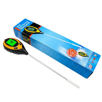 PH-mètre de sol numérique 4 en 1, moniteur d'humidité, testeur de température et de lumière du soleil pour le jardinage et l'agriculture avec lumière noire