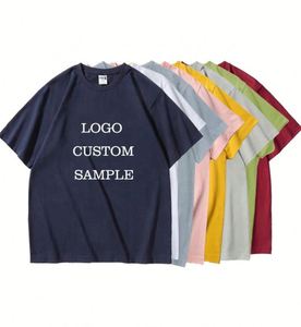 T-shirt en coton surdimensionné de haute qualité pour homme, style décontracté, épaules tombantes, été, échantillon personnalisé - Product Image 1