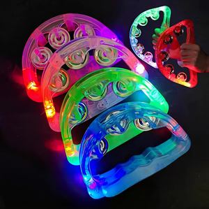 Tamburello LED Luminoso a 7 Colori Lampeggianti, Strumento a Percussione Portatile per Feste, Regali, Discoteche, Vendita all'Ingrosso - Product Image 3