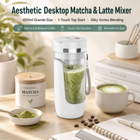Mixer Kopi Elektrik Isi Ulang 450ml Mug Pengaduk Otomatis Portabel USB Vortex Frother untuk Kantor, Matcha, dan Latte Bulletproof