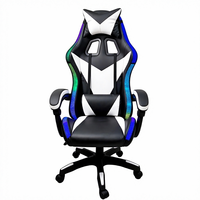 Chaise de jeu RGB en cuir PU ergonomique avec massage lombaire, directement de l'usine, pour usage domestique