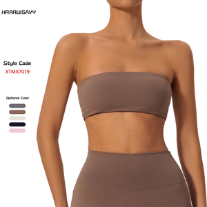 No Slip Strapless <strong>Sports</strong> <strong>Bra</strong> for Women Secure Fit <strong>Bandeau</strong> with Removable Pads Gym Yoga Workout Top - Product Image 2