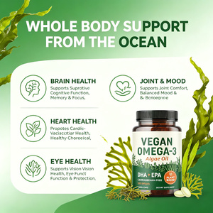 Integratore Alimentare Vegano all'Ingrosso di Olio di Alghe <span class=keywords><strong>Omega</strong></span> 3 1000mg DHA EPA in Capsule Morbide <span class=keywords><strong>per</strong></span> Adulti, <span class=keywords><strong>per</strong></span> la Salute di Cuore, Cervello e Occhi OEM - Product Image 3