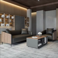 Canapé de réception Ensemble de canapés de bureau à domicile Canapé design moderne Mobilier de luxe minimaliste Bureau de style italien en cuir contemporain