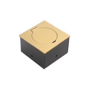 Boîtier de sol réseau chromé avec ports RJ45 et d'alimentation pour systèmes de données et de communication - Product Image 4